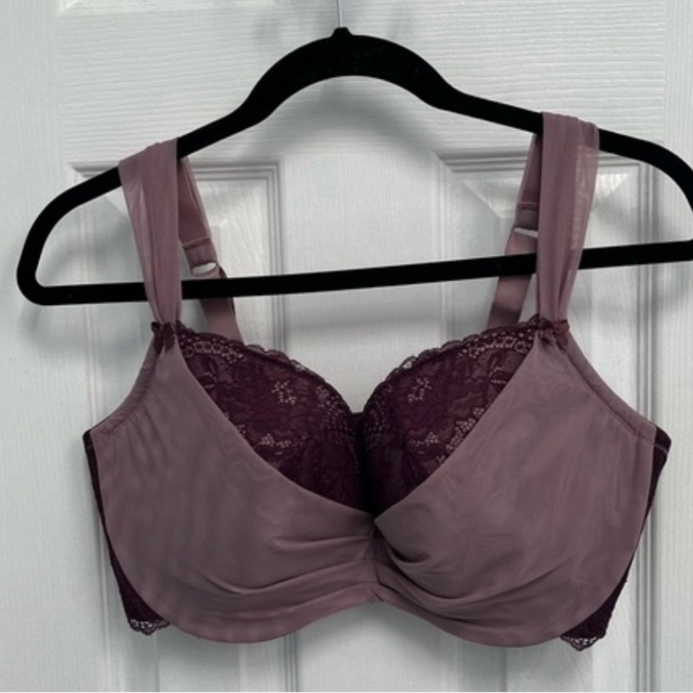 ADORE ME Lace Trim Underwire Bra Style BR-11423-DEM Purple 38G 4D